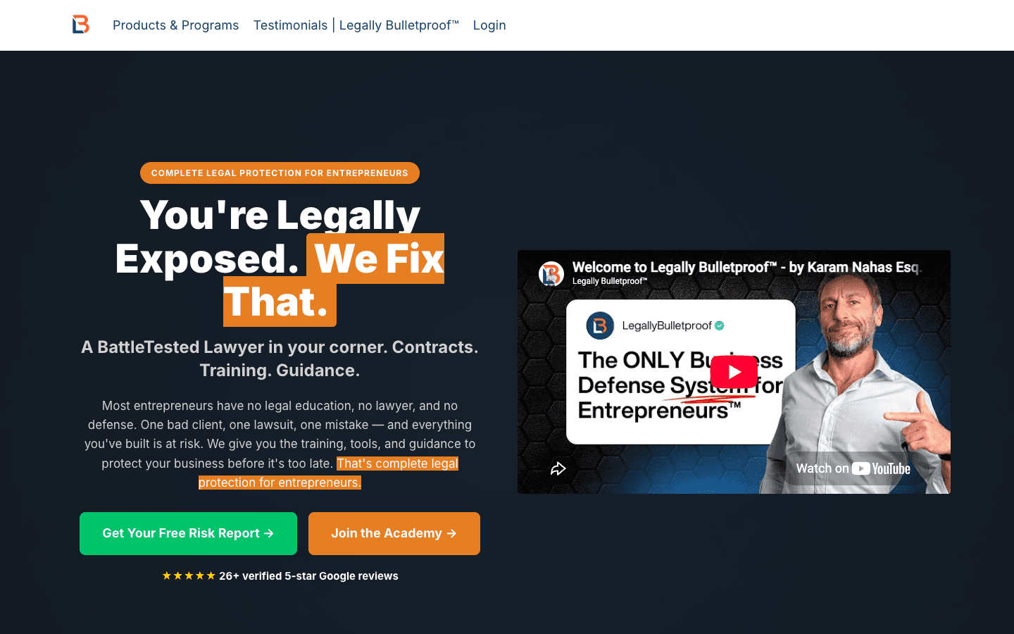 Plataforma Legally Bulletproof
